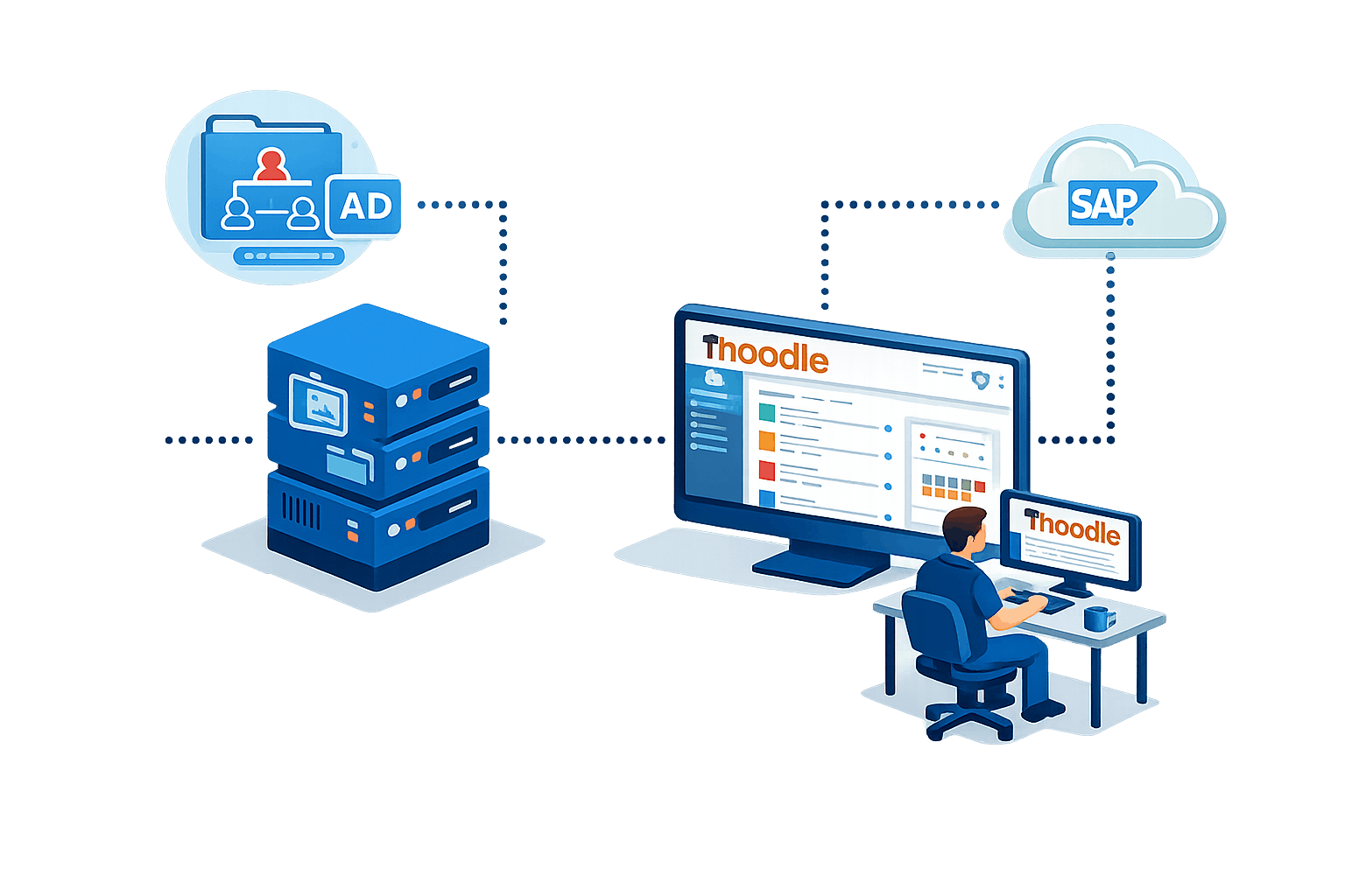Administración de usuarios corporativos en Moodle integrada con los sistemas de la empresa
